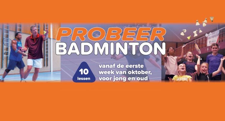 Probeerbadminton bij onze vereniging